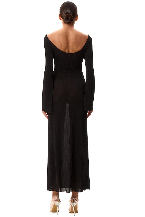 Платье макси с декоративным элементом