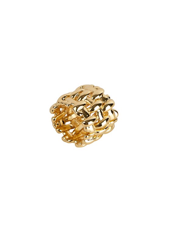 Широкое кольцо под золото с плетениями